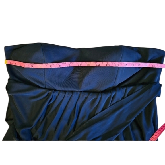 David's Bridal Midnight Blue One Shoulder Fit And Flare Tulle Mini Dress Size 16 - Picture 9 of 11